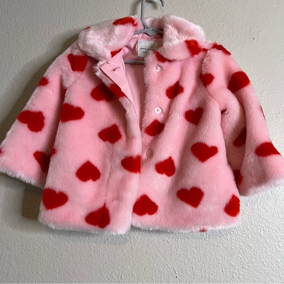 JANIE AND JACK RED HEART FAUX
FUR JACKET SIZE 2T - Picture 1 of 4